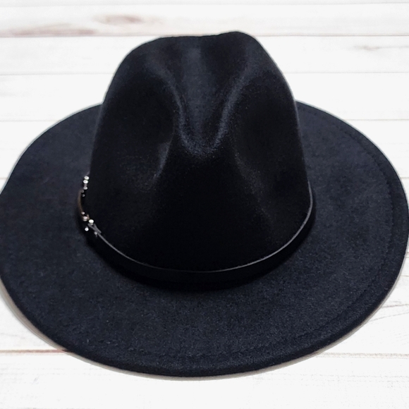 NWOT Two Tone Unisex Black and Tan Fedora Hat XL - Picture 9 of 11